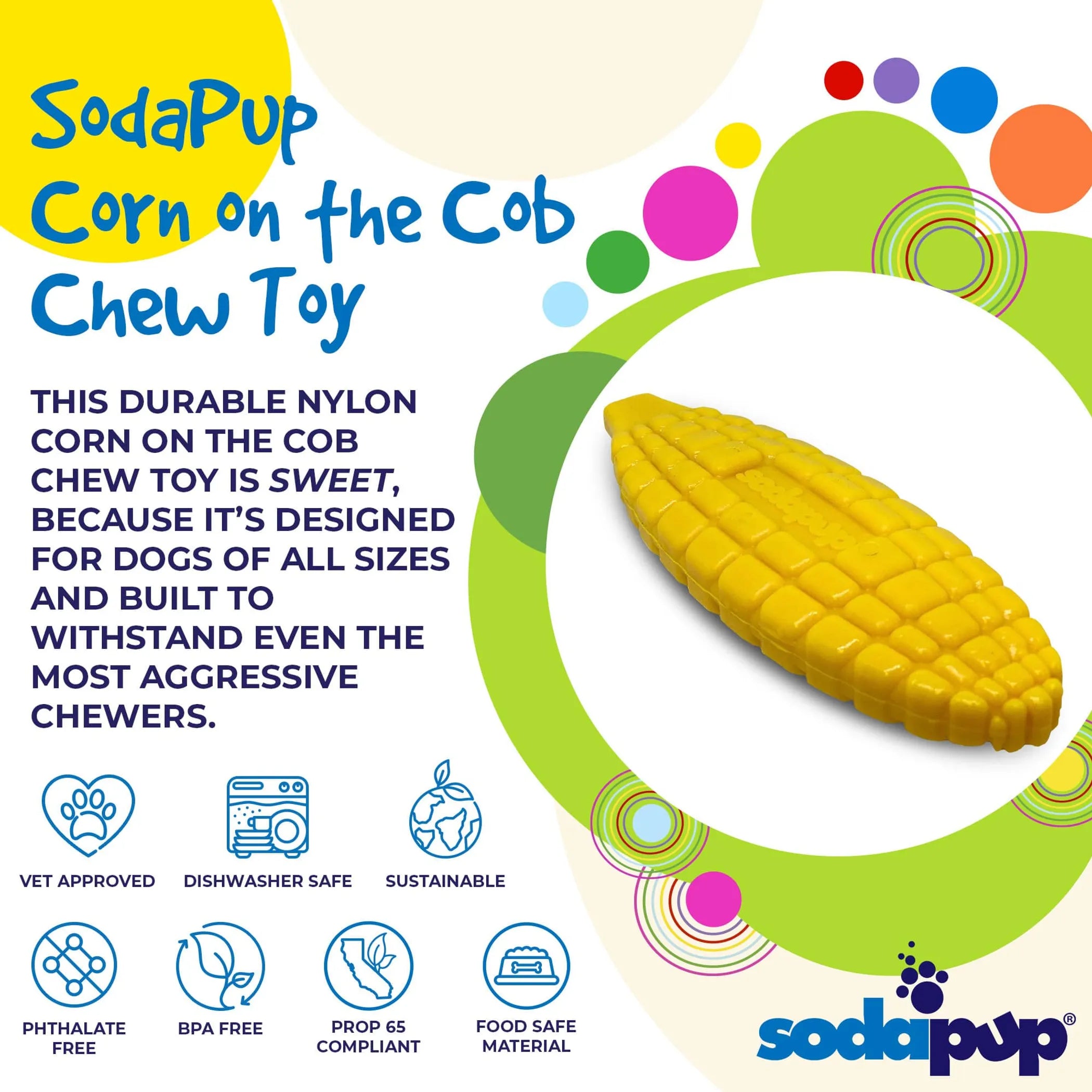 Corn on the Cob Nylon Dog Toy for Aggressive Chewers